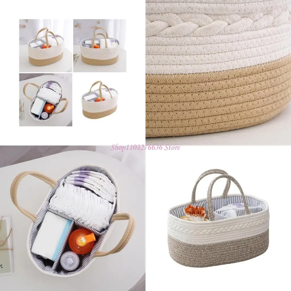 

R6FD Большая хлопковая веревка детская корзина для хранения продуктов для подгузников с подгузниками Wet Wipes Organization с