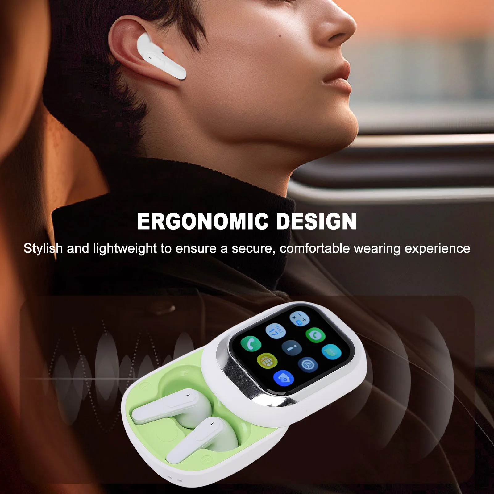 سماعات أذن للترجمة 133 لغة، سماعات أذن مريحة 3 في 1، مترجم في الوقت الحقيقي للسفر التجاري