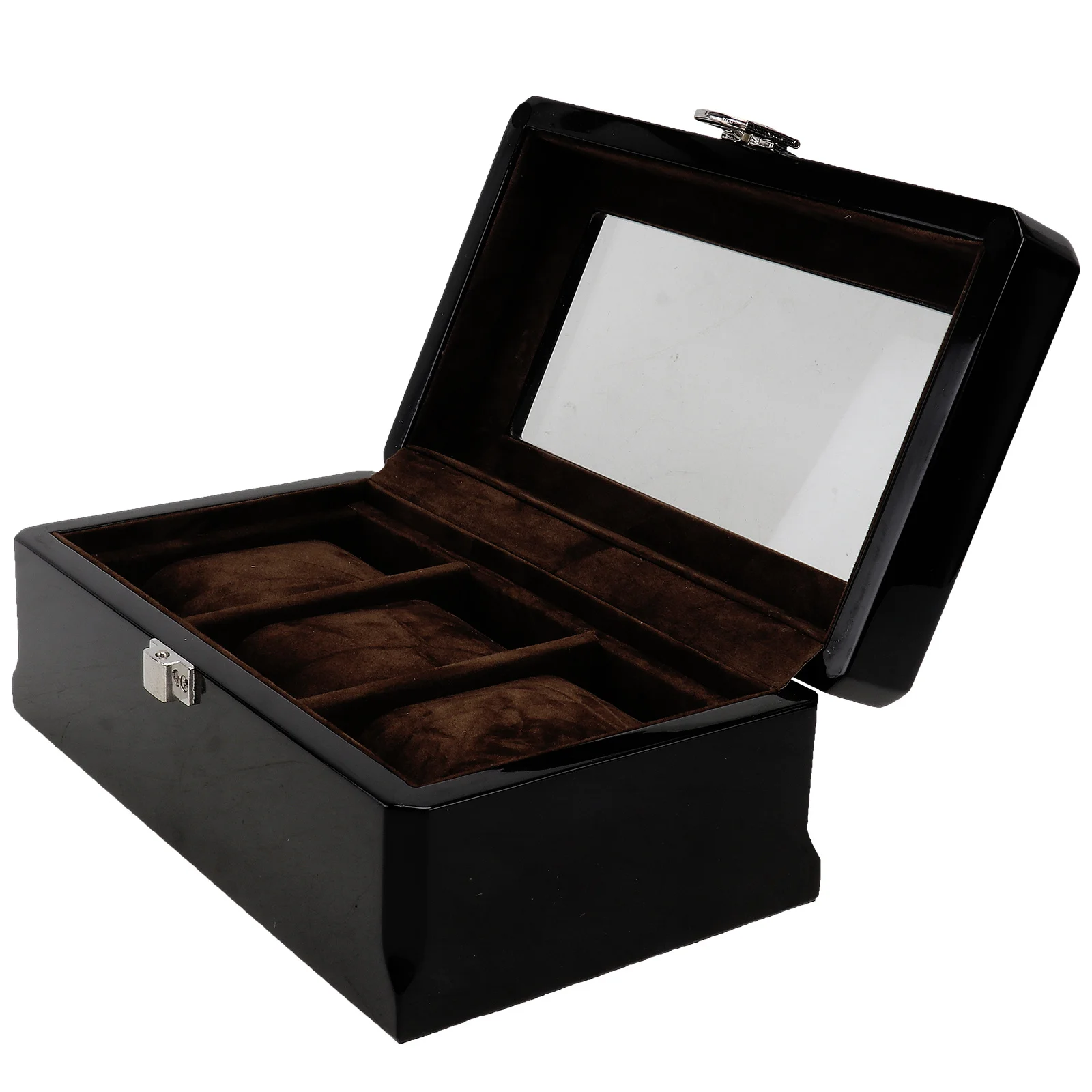 

Watch Display Box Wooden 3 Slots Watch Storage Organizer Scratch Resistant Gift Case For Wristwatch Bracelet Box Holder
