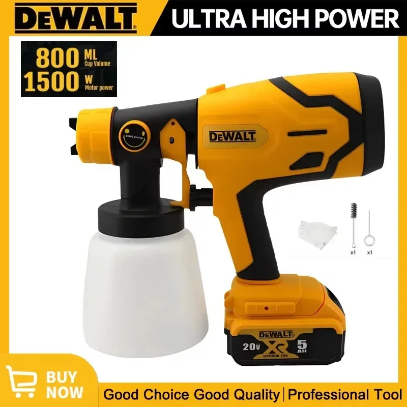 

Dewalt 800ML Cordless Electric Spray Gun Portable Paint Sprayer High Power Auto Furniture Coating Airbrush For Dewalt Battery