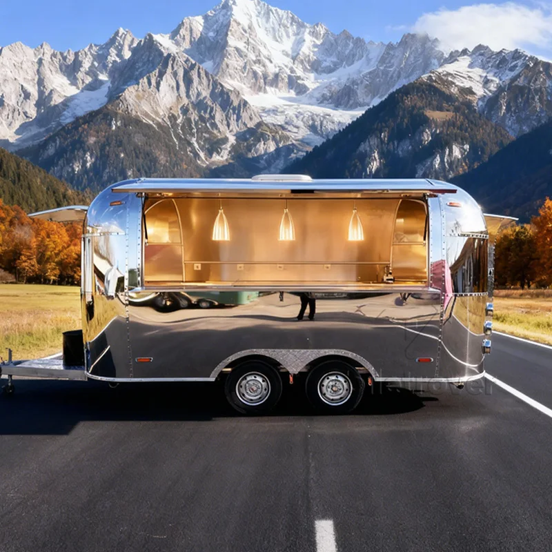 

2025 Street Outdoor Bbg Concession Catering Trailer Mobile Food Truck Fully equipped food truck with full kitchen