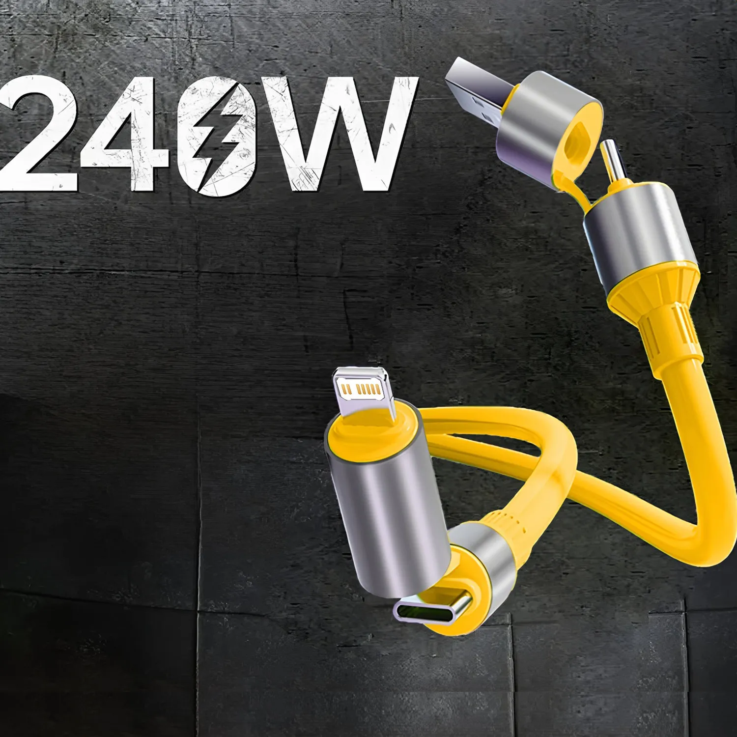 

240w USB-C 4IN1 Fast Charger Cable for iPhone Usb Type C Fast charging For iPhone Xiaomi Samsung PD 2-in-2 data cable USB Cable