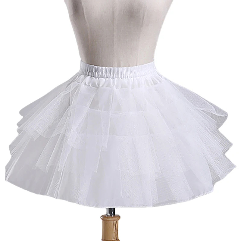 Lolita falda de hilo suave y esponjoso, falda hinchada sin hueso, enagua blanca, vestido de hilo suave, Crinolinas, accesorio de Cosplay, 35cm