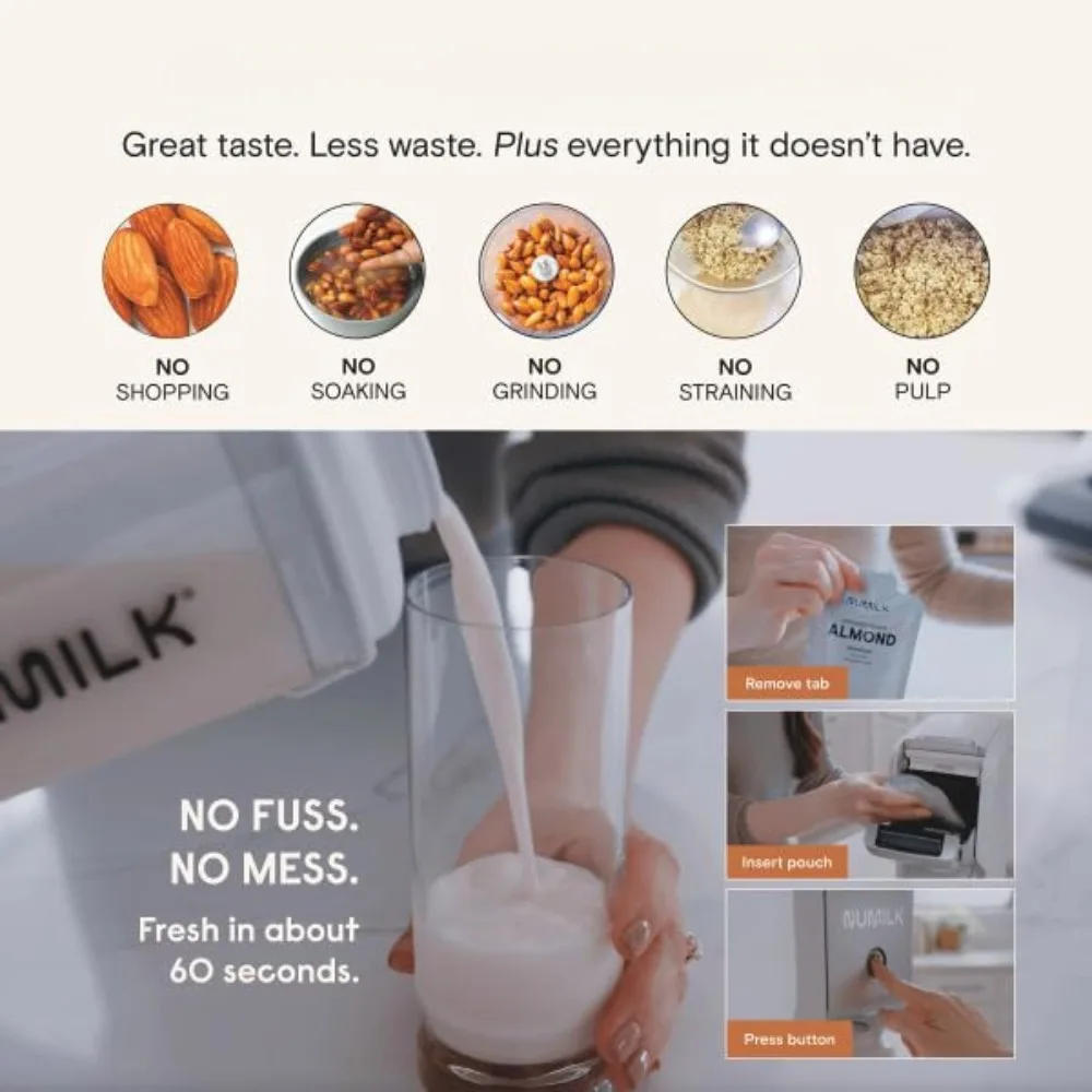 Nut Milk Machine for Home, 32oz Nut Milk Maker - Plant-Based Milk in 60 Seconds