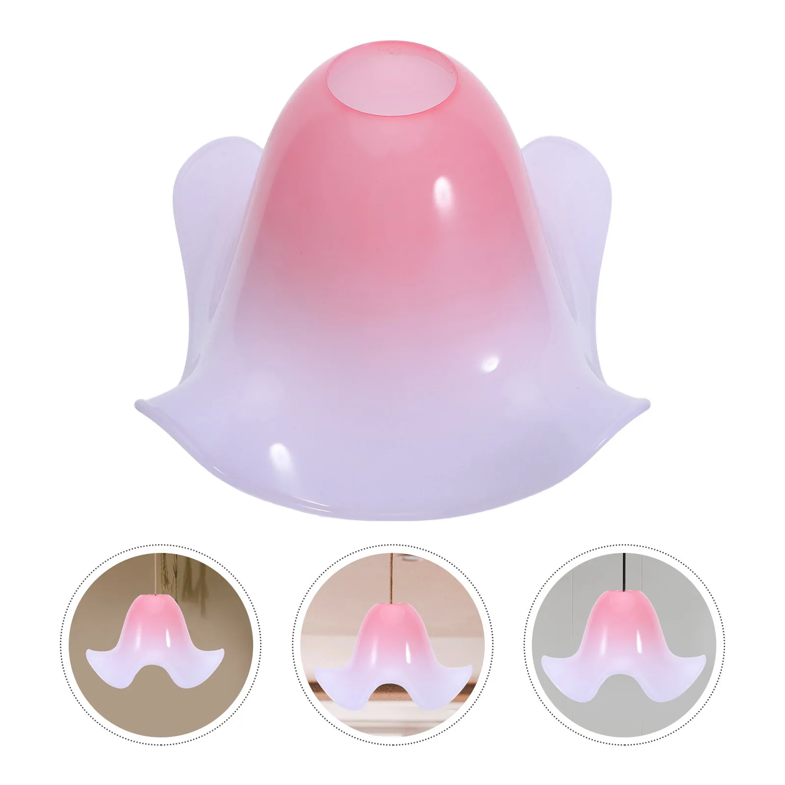 

Acrylic Lampshade Vintage Decorative Floral Pink Light Fixture 4.5cm Hole Bedroom Living Room Lamp Shade Replacement