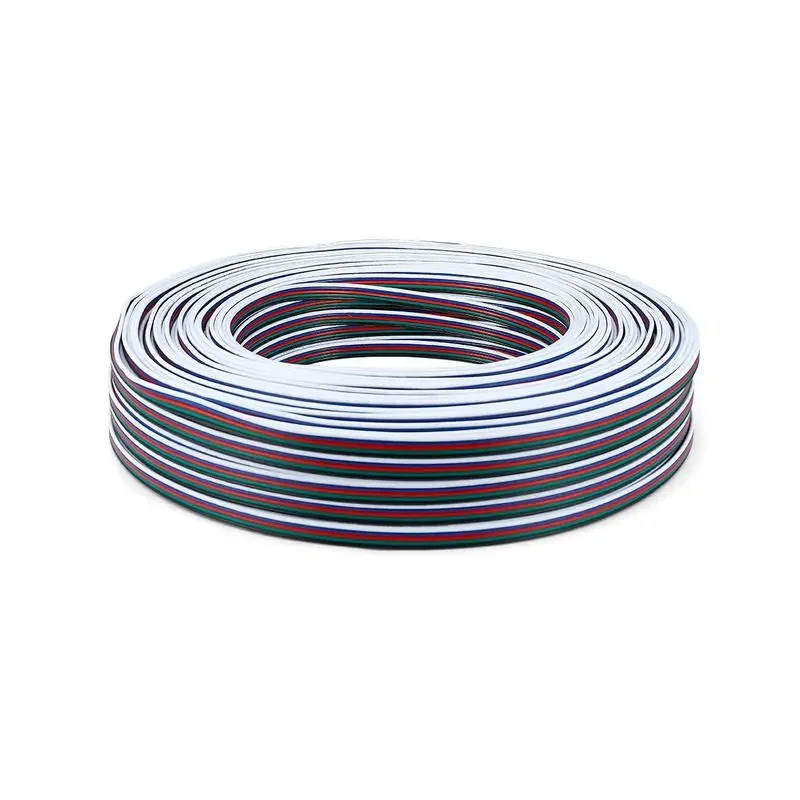 3 roll 100m 5pin 22 AWG Wire UL2468 5 x 0.34 sq.mm LED Strip Cable Electric Cable Extend Cord Tinned Copper Wire For LED Lamps