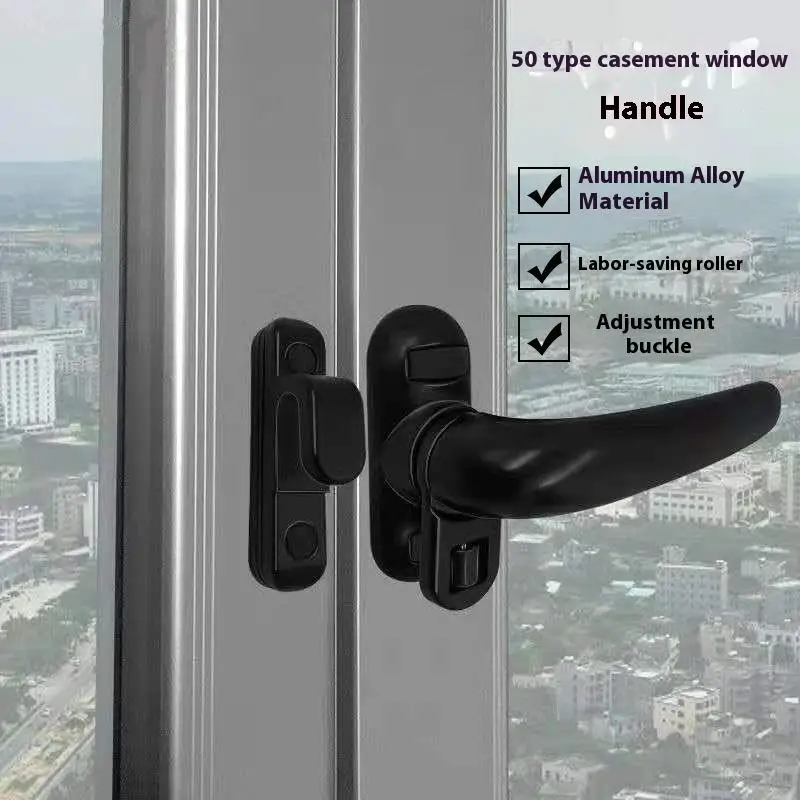 NEW Thickened Aluminum Alloy Window Handle Casement Window Seven-Character Handle Outside Open Window With Lock Handle