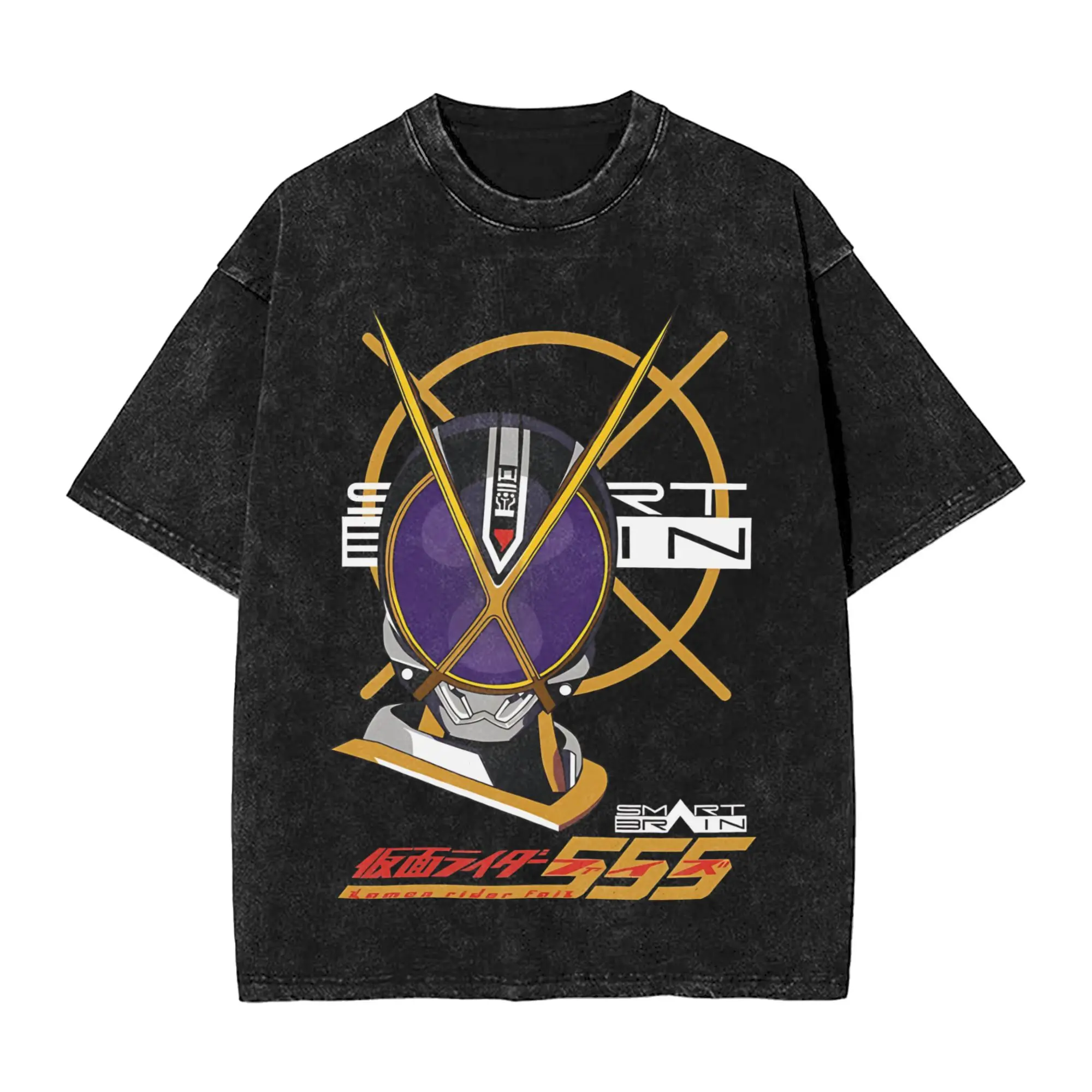 

Harajuku Washed Shirt Kamen Faiz kamen rider Apparel Fashion T-Shirts Oversize Streetwear Cotton Graphic Printed Tees