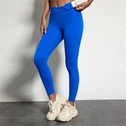 Jednolity kolor damskie spodnie sportowe Plus Size rove wysoki stan Yoga Legging siłownia sportowe jogging z tyłu kieszenie w pasie