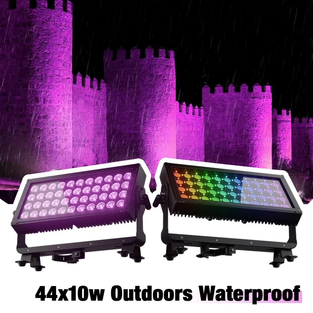 

AquaFlood 44x10 Вт Light RGBW Наружные IP65 Wash Lights со штриховым пиксельным контролем Яркость освещения для DJ Disco Wedding DMX512