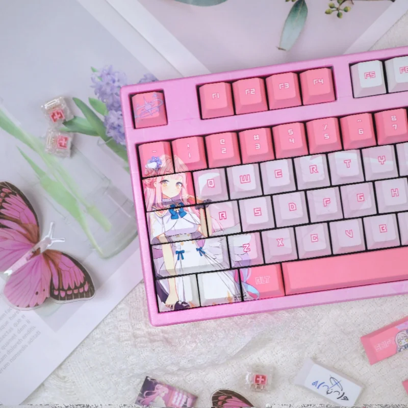 New Blue Archive Mika Themed Keycaps 120 Key Pbt Thermal Sublimation Mechanical Keyboard Anime Cartoon Collect Gifts Keycaps