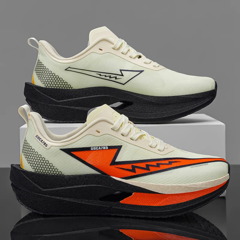 Men Women Carbon Plate Racing Running Shoes PRO Lightweight Breathable Shock Absorbing Marathon Sneakers
