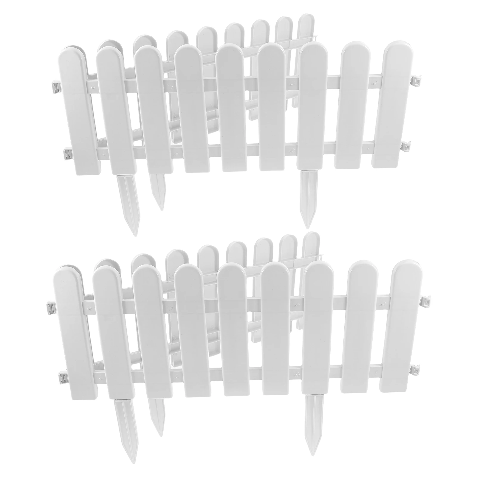 

4 set 4 Sets Plastic Garden Fence White 50x20cm Panels Durable Reusable Decorative Fencing for Yard Lawn Edge Courtyard Villa