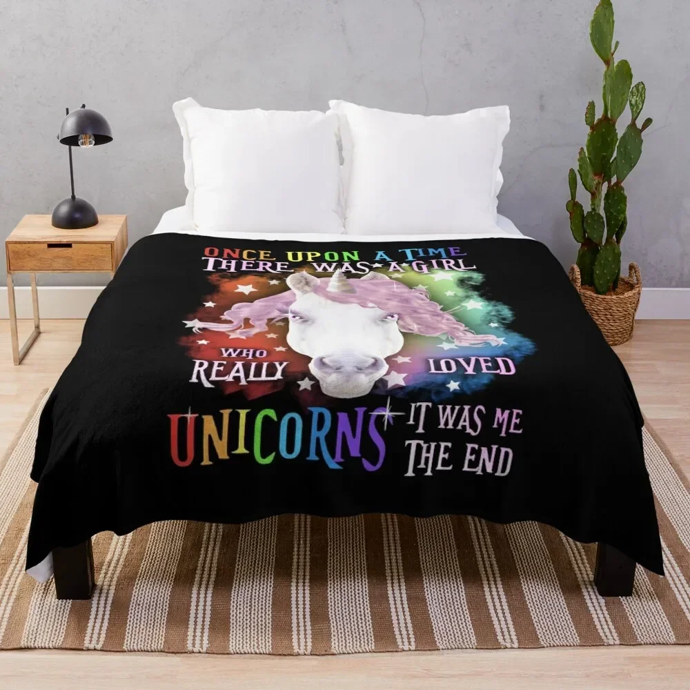 

Cute Unicorn Gifts Just A Girl Who Loves Unicorns Throw Blanket Blankets For Baby Bed linens Soft Plaid Flannel Blankets