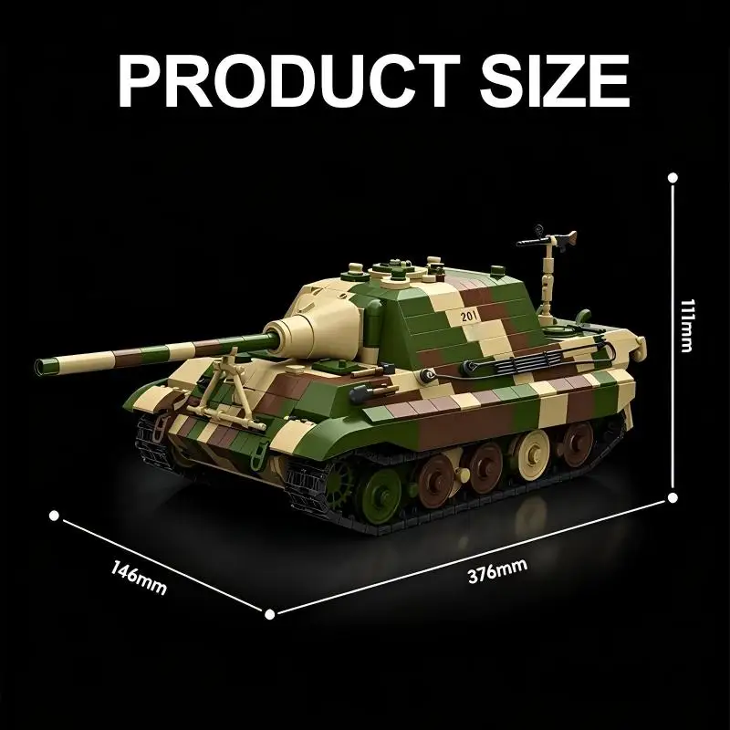 TK8006 Small Particle Military Heavy Tank Destroyer Building Blocks Bricks, Collectible Model, Practical Birthday Gift for Boys