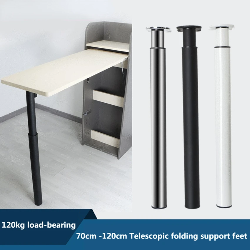 Table Legs 70-120cm Adjustable Desk Legs Folding Furniture Legs Telescopic Breakfast Bar Dining Table Legs Steel Support Feet