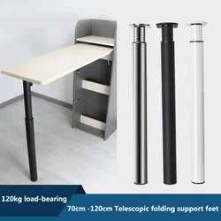 Patas de mesa ajustables para escritorio, patas de muebles plegables telescópicas para Barra de desayuno, patas de mesa de comedor, pies de soporte de acero, 70-120cm