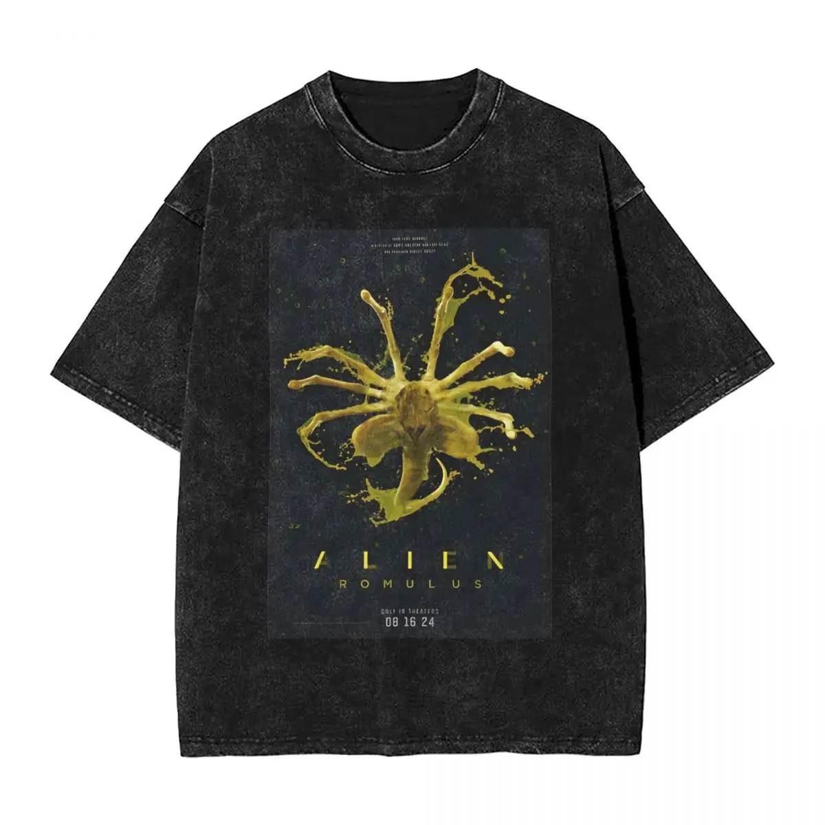 

Alien Romulus Movie Horror Washed T Shirt Streetwear Hip Hop Vintage T-Shirt Tees for Men Women Short Sleeve Oversize Printed