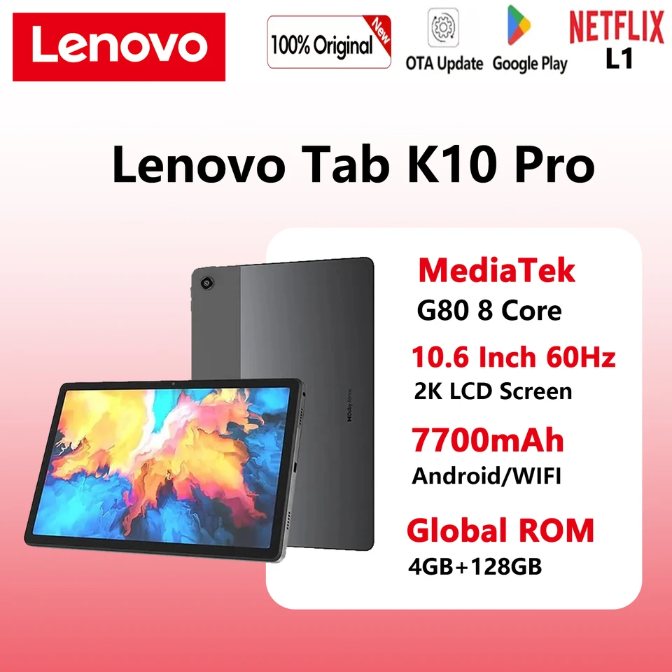 Global Rom Lenovo Tab K10 Pro TB223FC Mediatek G80 10.6 inch 60Hz