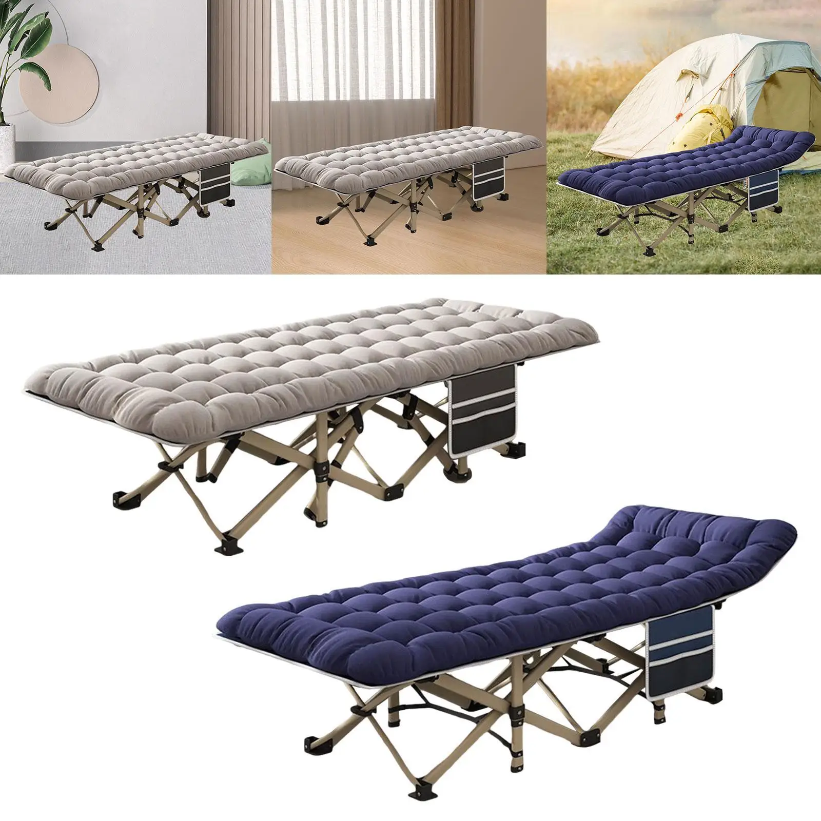 

Folding Camping Cot with Carry Bag Outdoor Camping Bed for Adults Hiking RV