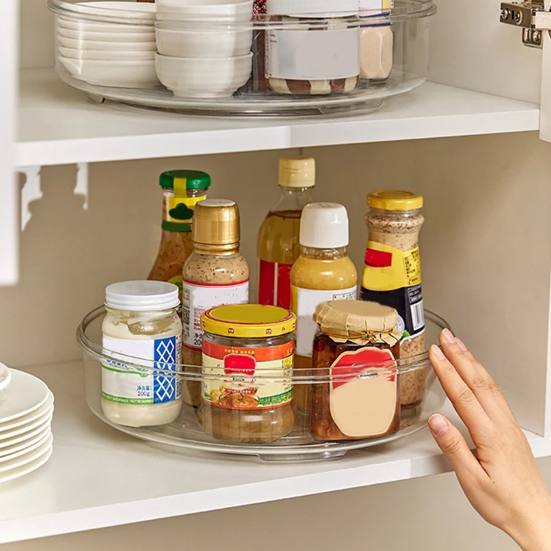 Organizer Cabinet Upgraded 11.5 Inch Clear Turntable For Kitchen, Pantry For Refrigerator,Bathroom