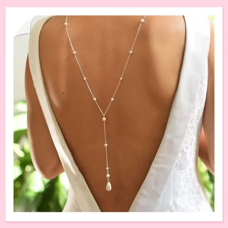 Corrente de Corpo Feminina Popular com Pérolas, Personalizada para Noivas, Camada Única