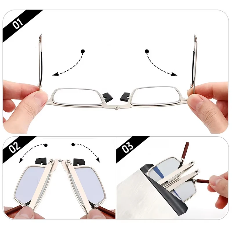 Neue Telefon Halter Rot Holz Anti Blau Licht Klapp Lesebrille Männer Frauen 1,0 bis 4,0 Tragbare Presbyopie Brillen mit Fall 1,5 – Detail 6