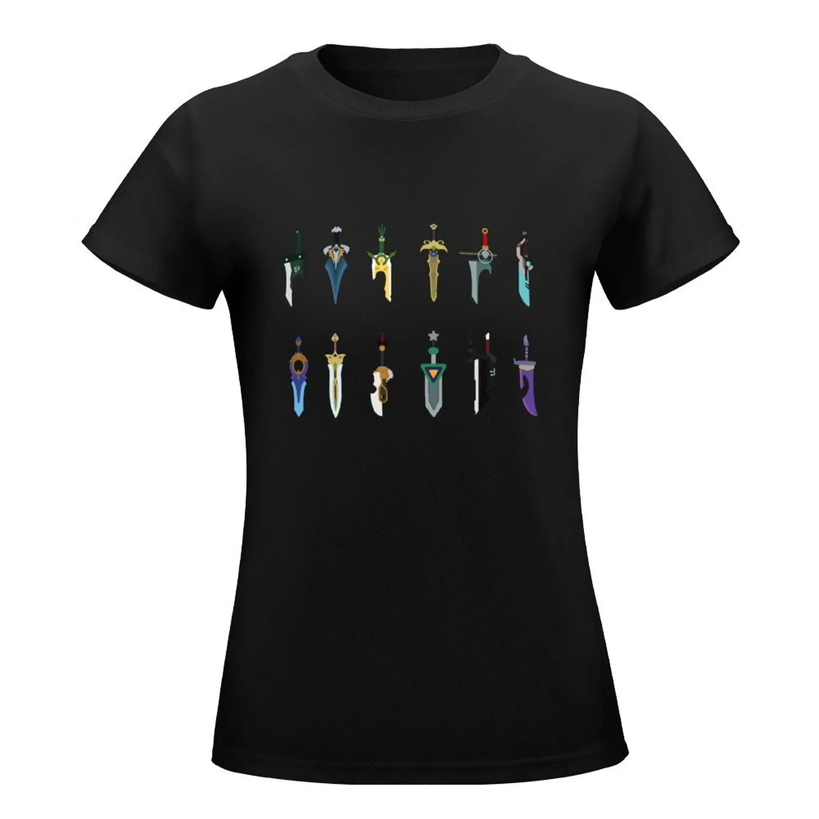 Riven swords T-Shirt Blouse aesthetic clothes western t-shirt dress for Women