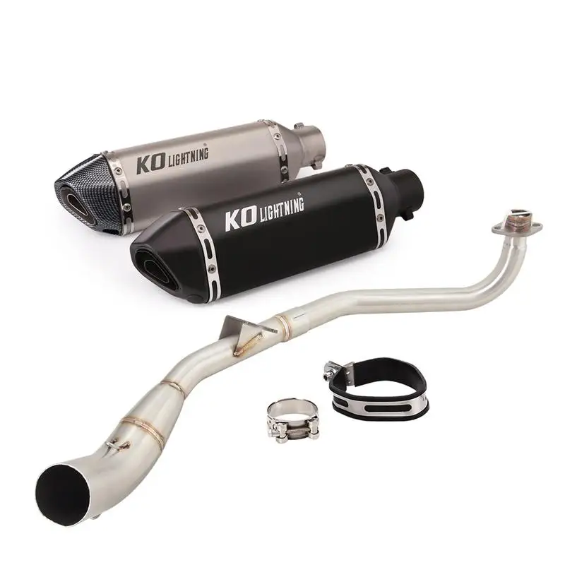 Slip On For Honda MSX 125 SF GROM 125 SF 2021-2023 Motorcycle Exhaust Front Link Pipe 370mm Muffler Escape With DB Killer