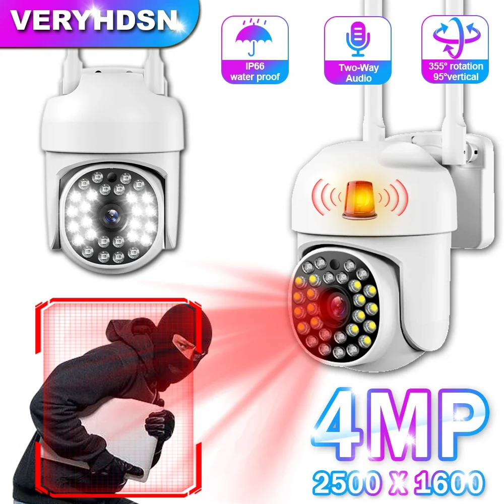 

2.4G/5G 4MP Outdoor Waterproof Camera Wifi Surveillance Monitor CCTV IP Security Protection Home Shop Camera Street Smart Webcam