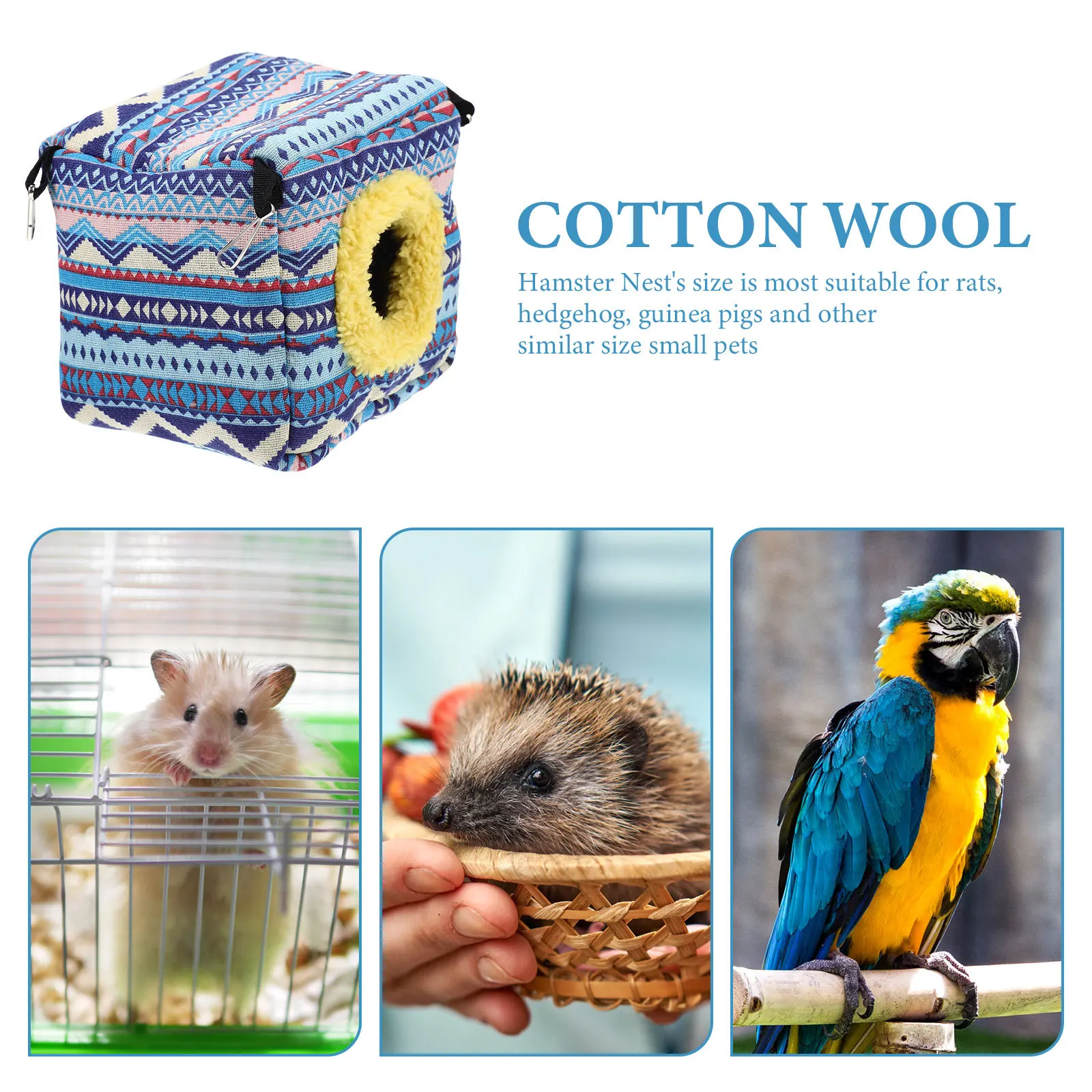 

Cotton Hamster Nest Yurt Style Warm Hideout for Small Pets Hedgehog Guinea Pig Squirrel Sugar Glider Winter Sleeping Bed