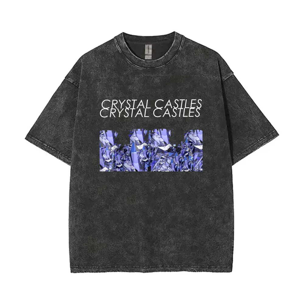 Washed Vintage Crystal Castles Music Album II Double Sided Print T