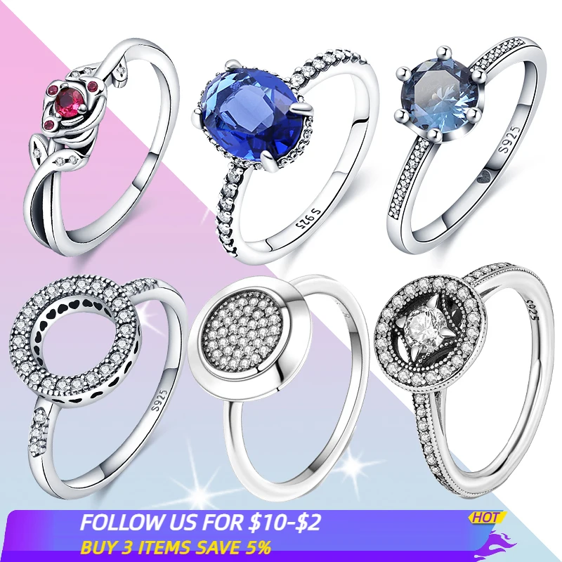 925 Sterling Silver Sparkling Personality Halo Rings Suitable for Valentine's Day Gifts High Quality Women's Ring Jewelry