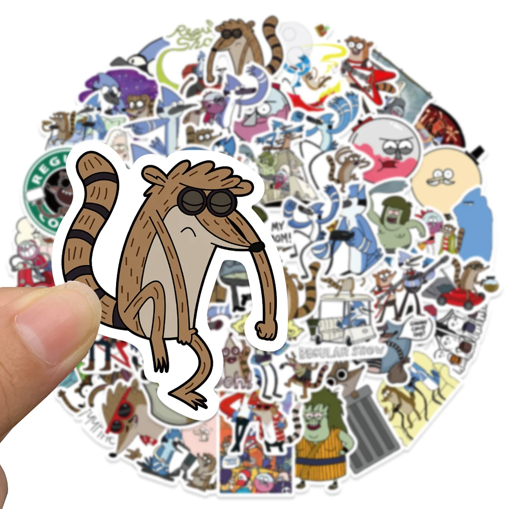 52Pcs Classic Cartoon TV Show Regular Show Stickers Waterproof Vinyl Stickers Car Sticker Motorcycle Bicycle Luggage Decals