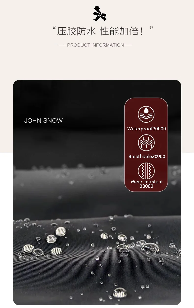John Snow Neue Winter-wasserdichte Damen- und Herren-Skihose, atmungsaktiv, winddicht, Schneehose, Outdoor, männlich und weiblich, Snowboardhose – Detail 14