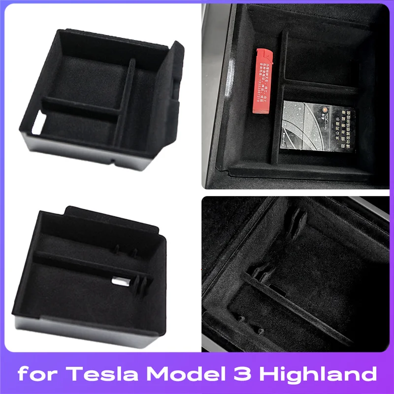 for Tesla Model 3 Highland 2024 Console Armrest Storage Organizer Interior Storage Box Organizer Interior Replacement Accessorie