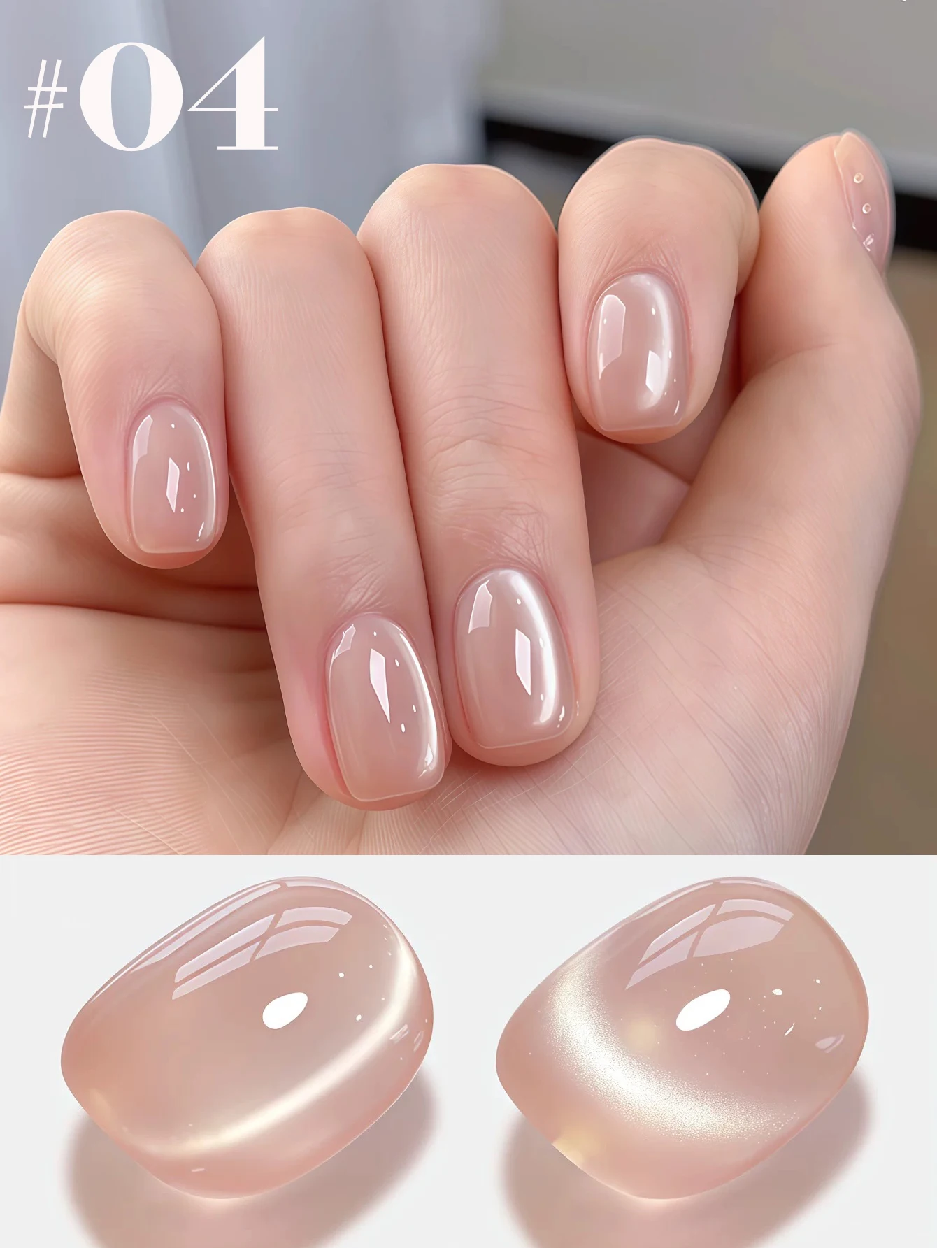 TC 12-Color Ice Transparent Glass Beads Cat Eye Gel Nail Polish Set Soak Off UV French Cat Eye Gel Nail Polish Manicure Salon