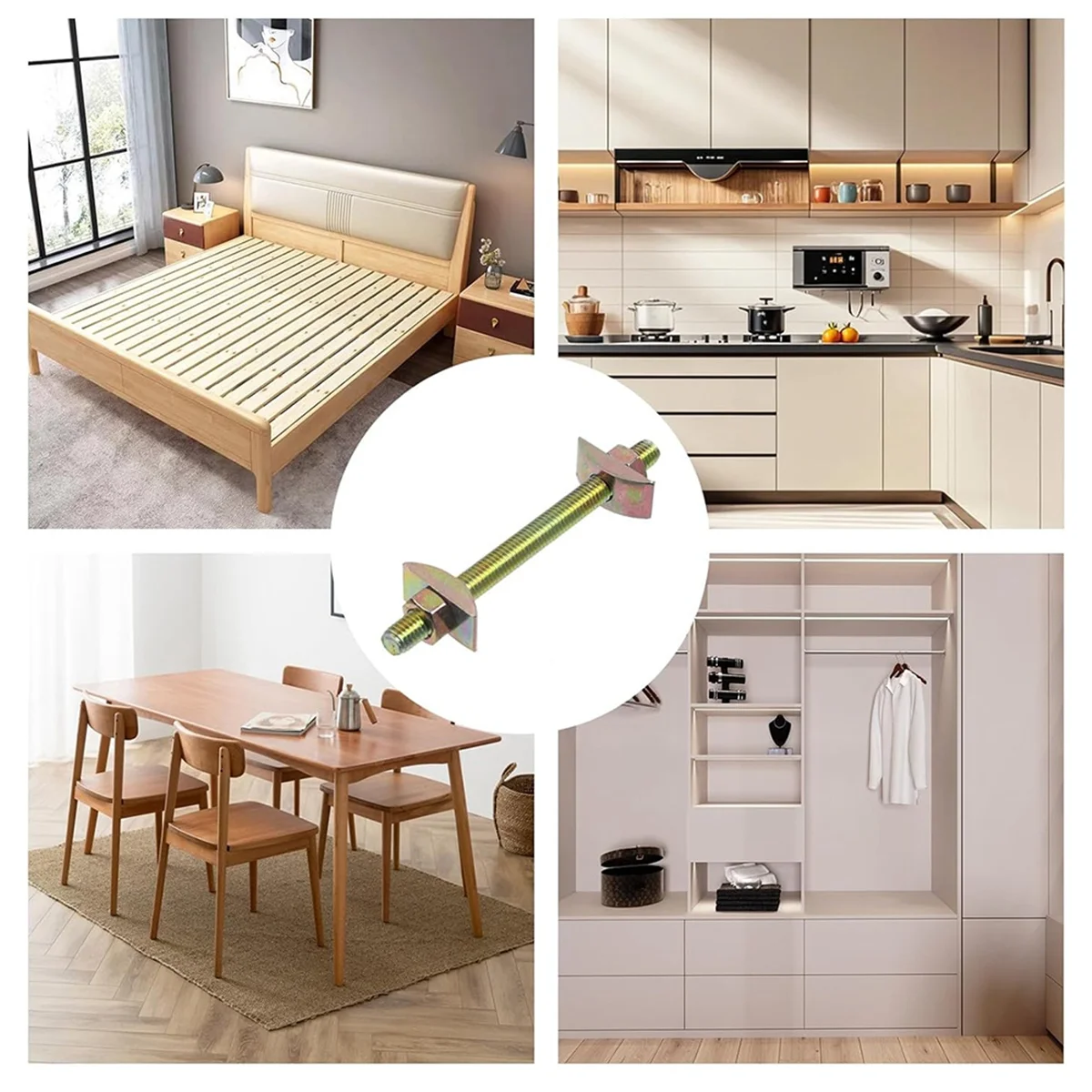 Y31A 10 세트 조리대 커넥터 볼트, 테이블 상단 패스너, 조인트 커넥터 드로우볼트 팩, 마이터 드로우 볼트 및 지퍼 볼트,B