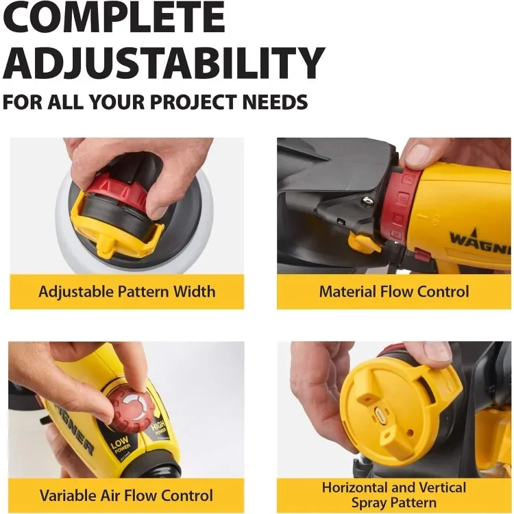 بخاخ طلاء FLEXiO 5000 ثابت HVLP، بخاخات اللاتكس غير النحيف، تتضمن فوهتين #3