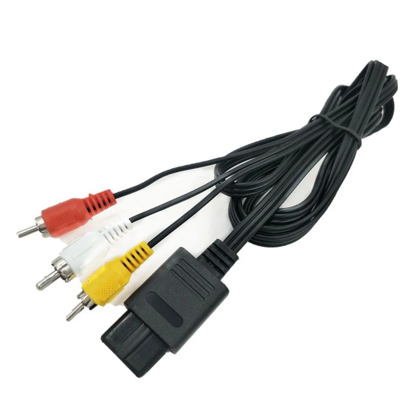 1.8m AV Audio Cable Composite Video Cord 6 Feet Line Compatible with Nintendo 64/N64/GameCube/NGC SNES SFC TV Game Console