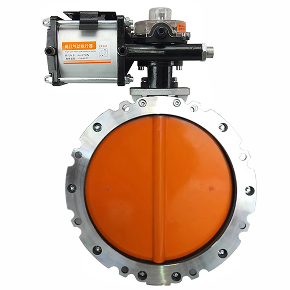 

DN100 DN150 Aluminum Alloy Polyurethane Pneumatic Dust butterfly Valve Powder Flange Cement Silo Vfs butterfly Valve