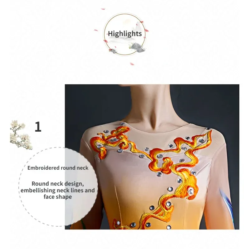 New Opening  Big Swing Skirt Dance Costume Women's Atmospheric Gauze Skirt Modern Dance Song and Dance Performance Costume