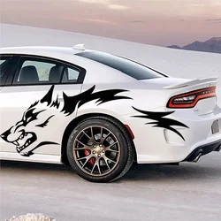 1Pair Wolf Graphics Car Body Sticker, Waterproof Car Side Strip Decal Decoration for Pickup Vehicle Truck Car Sticker SUV