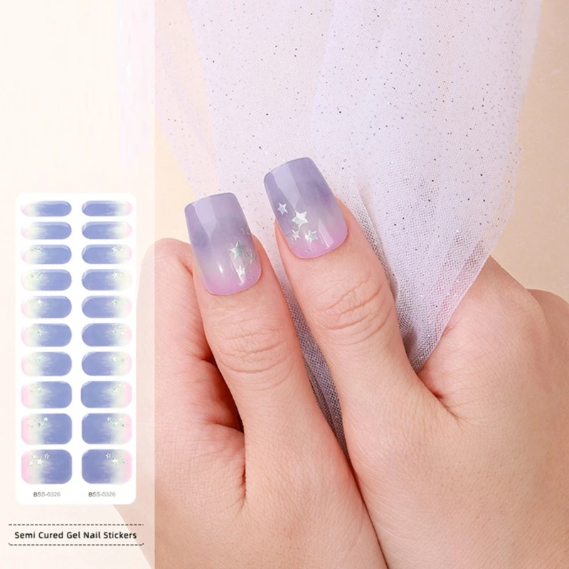 Gels Nails Stickers Light Require Gels Wraps Semi Cured Nails Polish Strips Dropship