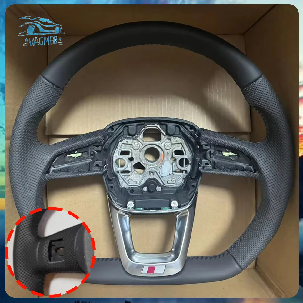Platte bodem voor Audi Q3 multifunctionele geperforeerde lederen RS/S logo stuurwielbasis