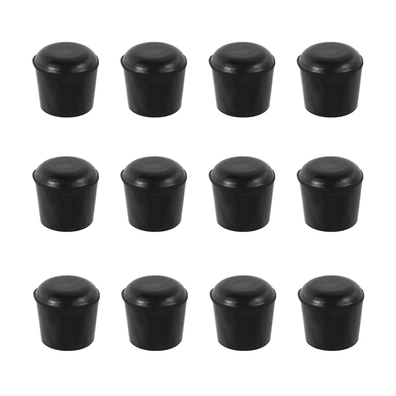 Rubber Furniture Crutch Feet Stool Chair Leg Tip Pad 12Pcs Black