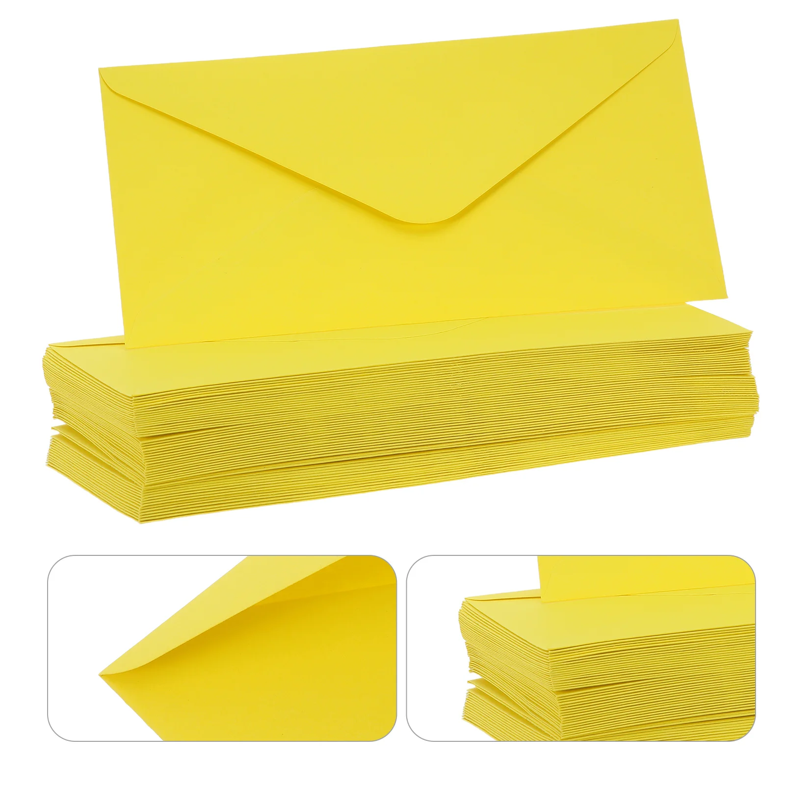 

50pcs Yellow 8.85" X 4.32" Blank Self Adhesive Invitation For Wedding Holiday Party Mailing Colored Envelopes For Cards Letter