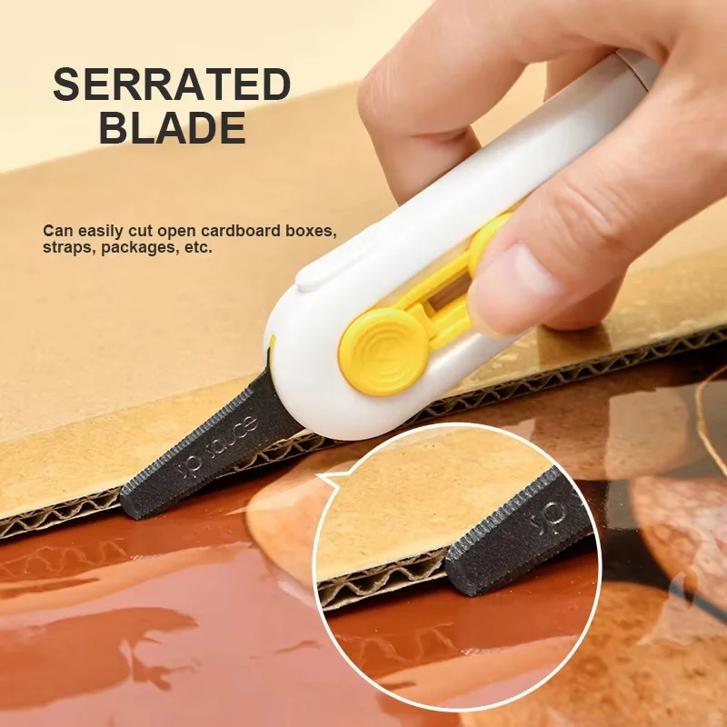 قاطع صندوق صغير مغناطيسي، فتاحة حروف وقطاعة ورق، شفرة قابلة للسحب، أدوات فك صناديق مادة ABS متينة #1