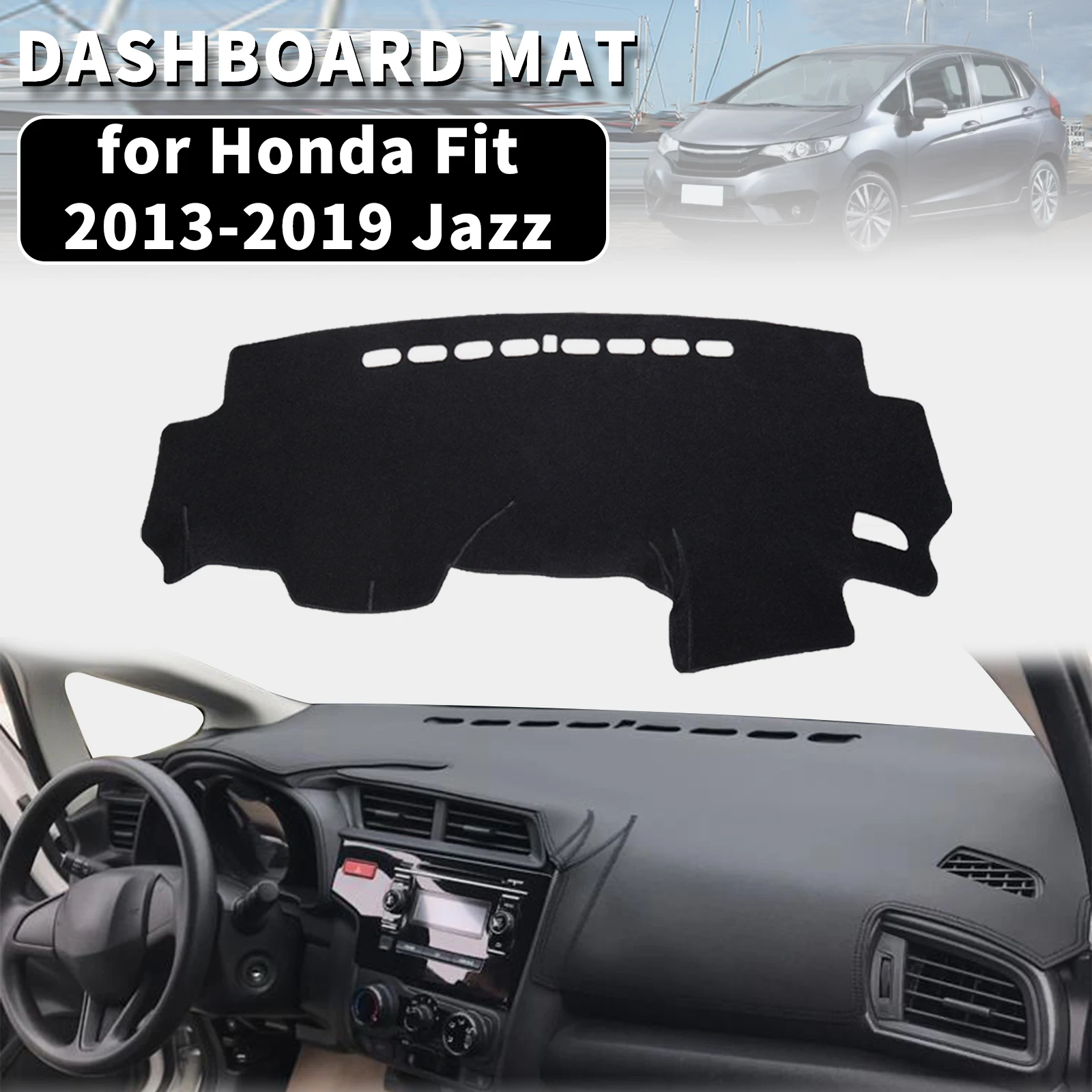 Подходит для Honda Fit Jazz 2013-2019 GK5, коврик для приборной панели, защита от ультрафиолета, солнцезащитный коврик, аксессуары для стайлинга, защитный коврик для приборной панели.