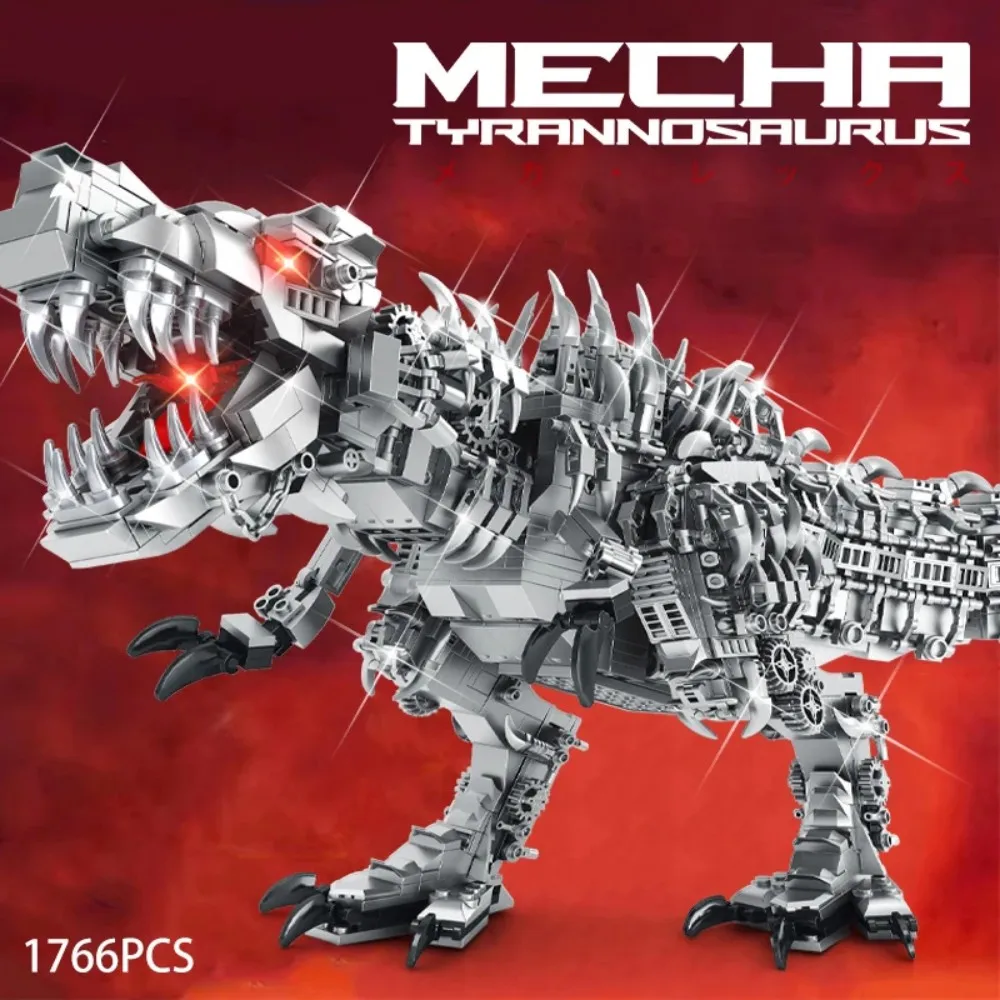 

1766 шт. роботизированные строительные блоки T-Rex, комплект трансформирующихся динозавров, меховая модель для детей, боевая фигурка, креативная игрушка STEM